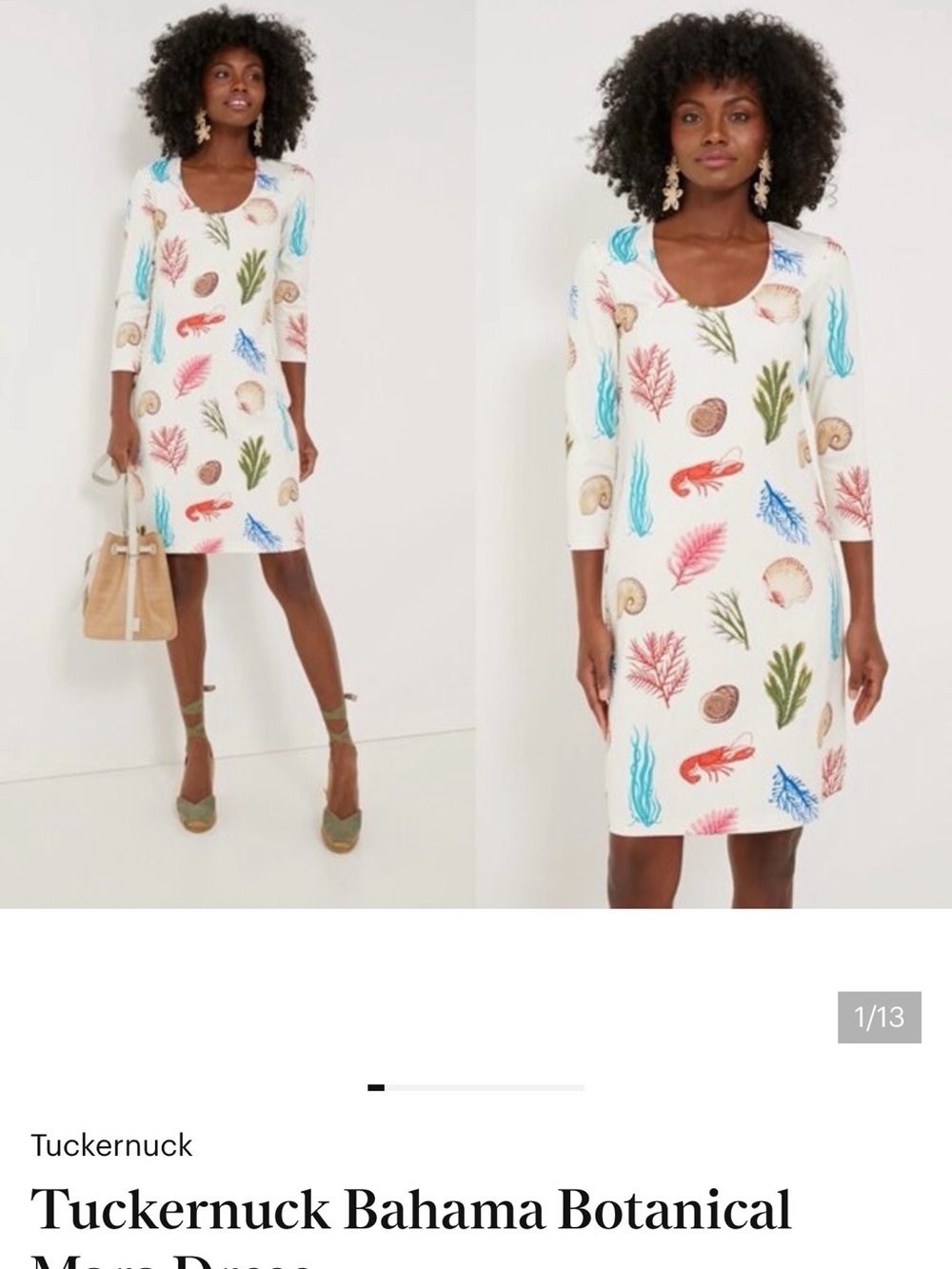 Tuckernuck Bahama Botanical Scoop-Neck Dress in White